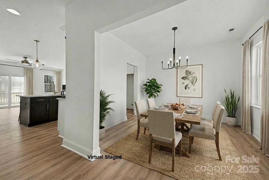 Flexible space suitable for a dining room, office, sitting room, or play area. Flexible space suitable for a dining room, office, sitting room, or play area.