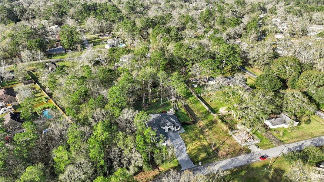 Aerial property view - shows how private this home is!