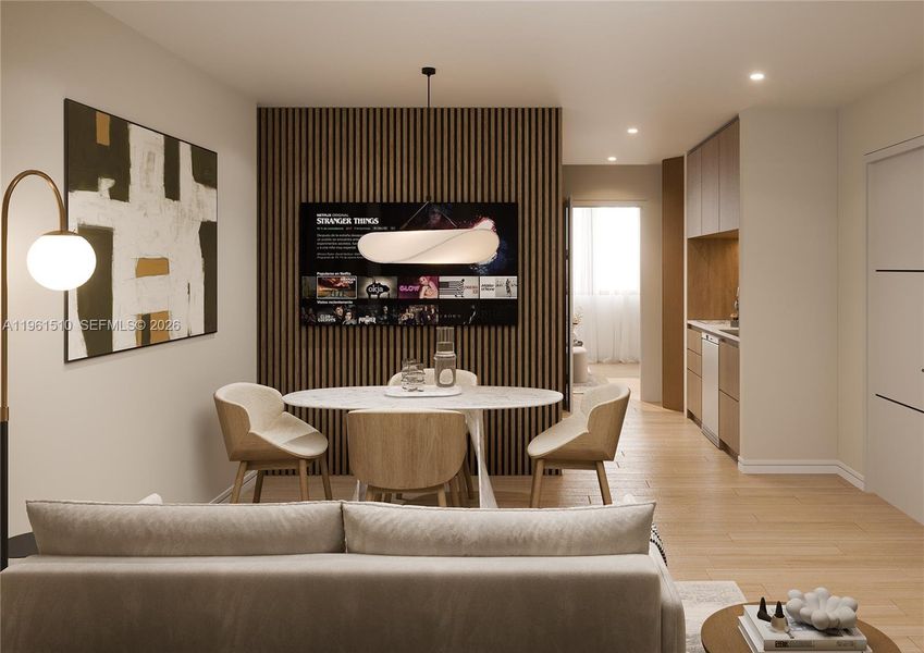 Furnished interior view inside a new home in , Miami (Image 7).
