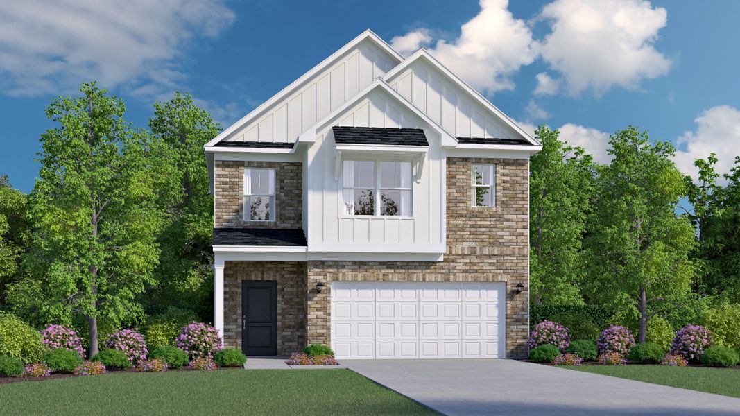 Representative exterior photo of a completed home built from the Karamea by Veranda Homes in Hitchcock Preserve 43', Aiken, SC (Image 22).