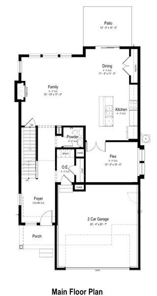 2D floor plan layout for the Starling by View Homes in Murata Farms, Fort Lupton, CO (Image 3).