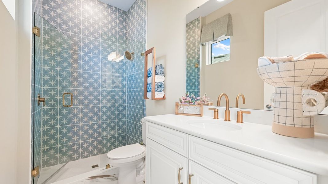 Furnished interior view inside a new home in Esplanade at Kingston, Estero (Image 13).