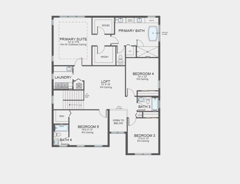 2D floor plan layout of this home in Solana Bay at Avenir, Palm Beach Gardens, FL (Image 4).
