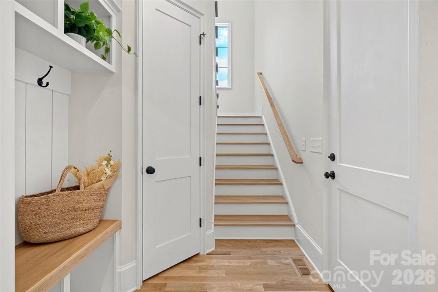 Built in drop-zone off garage