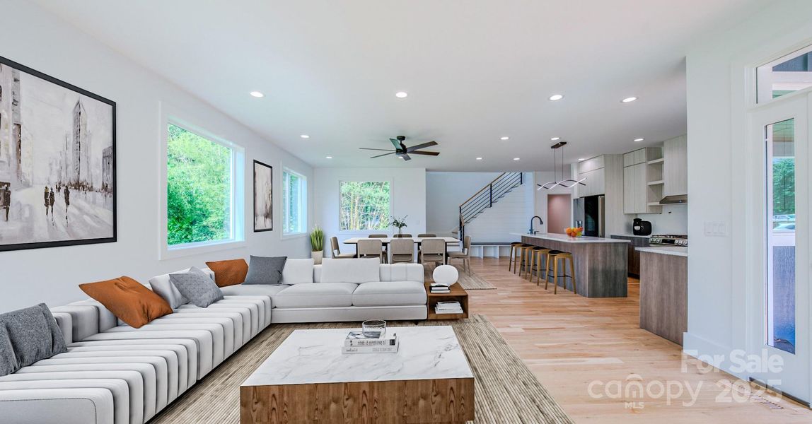 Virtually Staged Living/Dining Room.