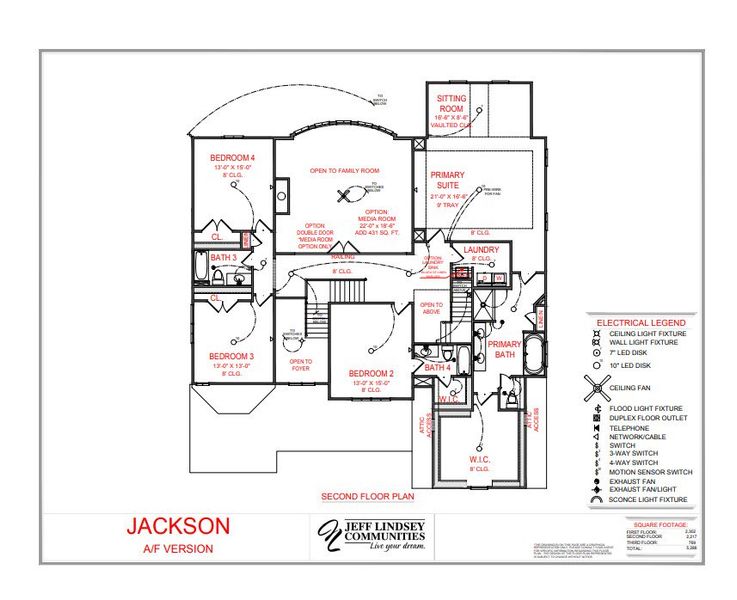 2D floor plan layout for the Jackson F by Jeff Lindsey Communities in Bernhard Farms, Fayetteville, GA (Image 3).