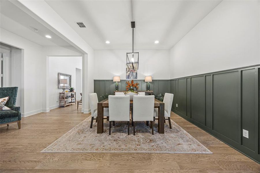 Dining room featuring light wood-type flooring