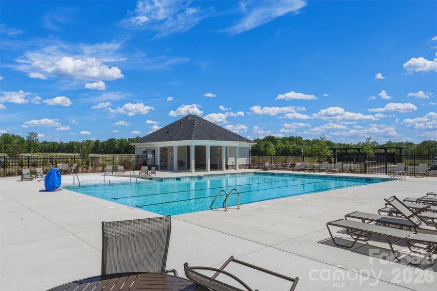 community pool and cabana- in section of neighborhood across the street