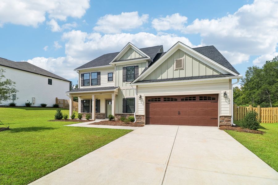 Representative exterior photo of a completed home built from the Sonoma II by Great Southern Homes in Edwards Ridge, Central, SC (Image 19).