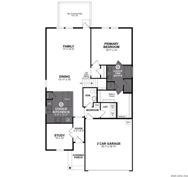 2D floor plan layout of this home in Bricewood, San Antonio, TX (Image 5).