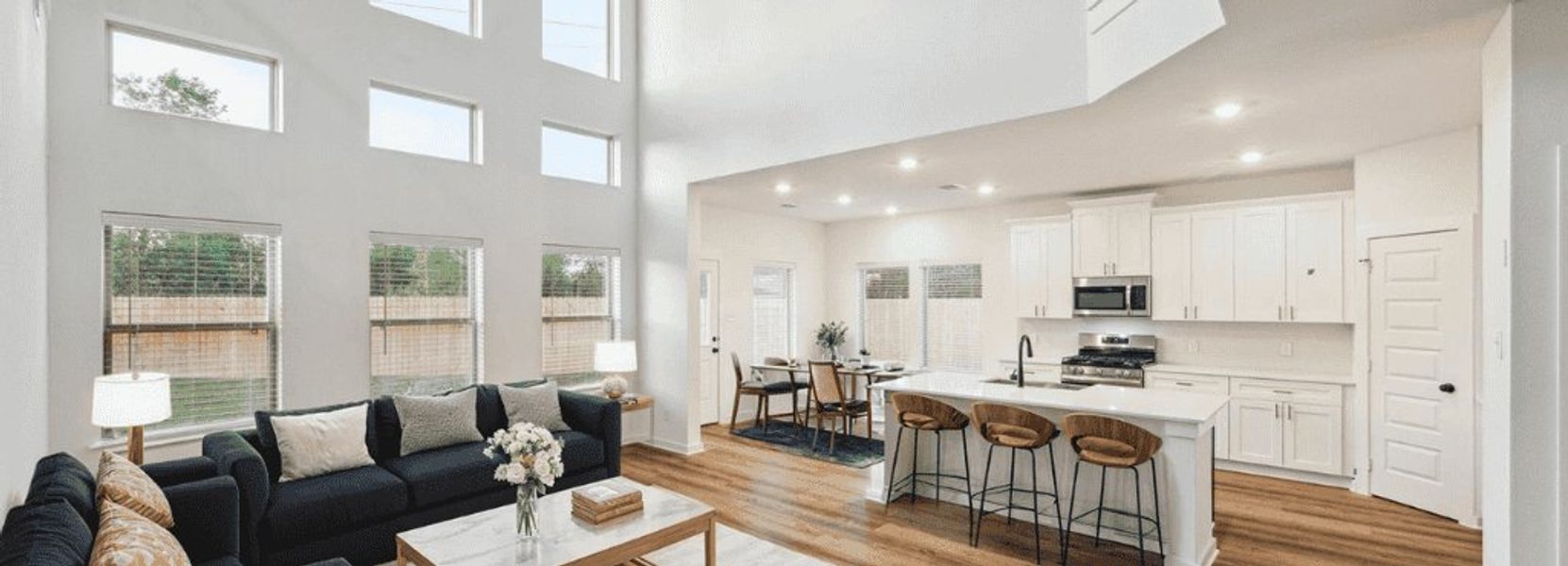 Representative furnished interior of a home built from the Madison 2434 D by Saratoga Homes in Kendall Lakes, Alvin (Image 6).