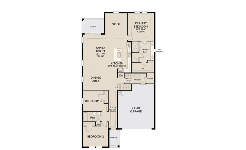 2D floor plan layout for the Collier by Ashton Woods in Oakfield Trails Traditional, Parrish, FL (Image 3).