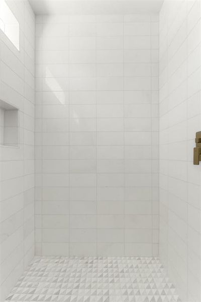 Bathroom with tiled shower