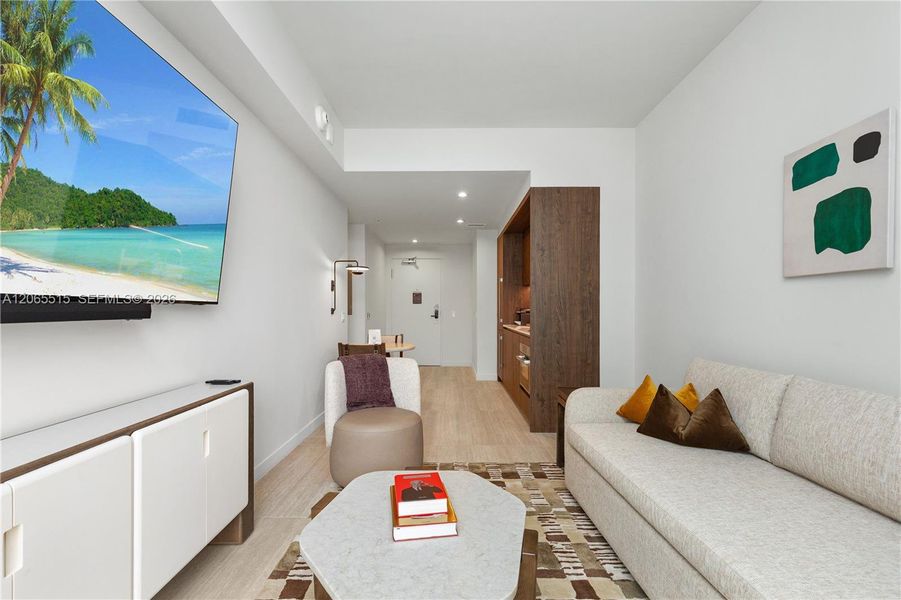 Furnished interior view inside a new home in , Miami (Image 10).