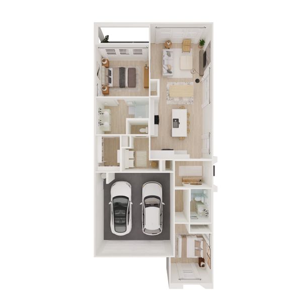 2D floor plan layout for the Calder by K. Hovnanian® Homes in K. Hovnanian’s® Four Seasons at Victory at Verrado Cottages, Buckeye, AZ (Image 5). 2D floor plan layout for the Calder by K. Hovnanian® Homes in K. Hovnanian’s® Four Seasons at Victory at Verrado Cottages, Buckeye, AZ (Image 5).