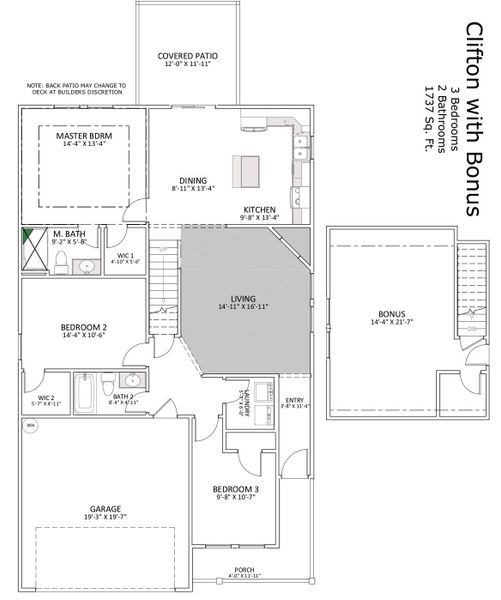 2D floor plan layout of this home in Hampshire Heights, Moore, SC (Image 3).