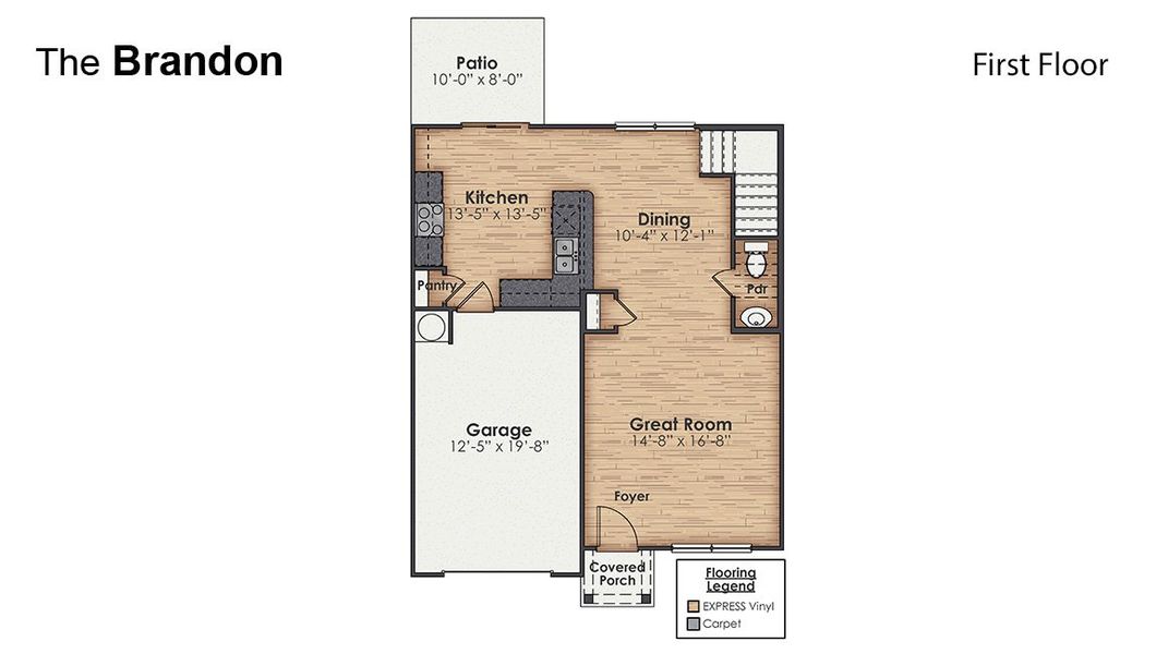 2D floor plan layout of this home in Lockwood Landing, Supply, NC (Image 3).