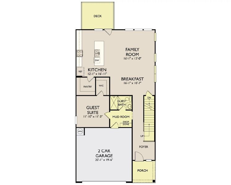 2D floor plan layout of this home in Rowland's Grant, Fuquay Varina, NC (Image 6). 2D floor plan layout of this home in Rowland's Grant, Fuquay Varina, NC (Image 6).