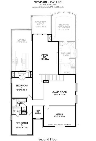 2D floor plan layout for the Newport by Landon Homes in Fields - East Village, Frisco, TX (Image 3). 2D floor plan layout for the Newport by Landon Homes in Fields - East Village, Frisco, TX (Image 3).