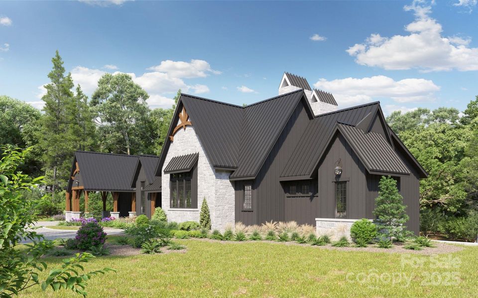 Front exterior of a new home in , Davidson, NC, highlighting curb appeal (Image 1).