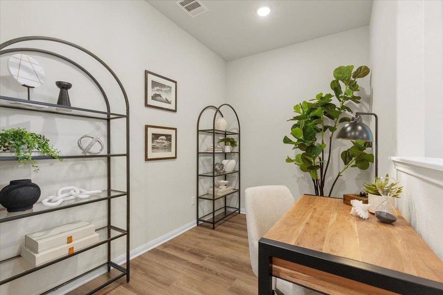 This space is ideal for a home office or even a reading or homework nook.