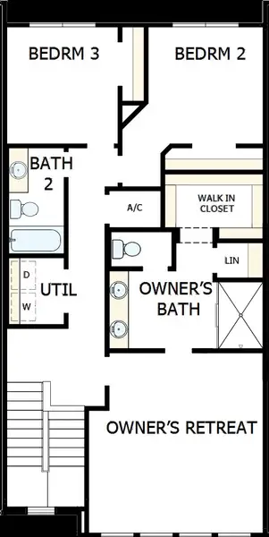 2D floor plan layout of this home in Persimmon Place - Townhomes, Wesley Chapel, FL (Image 3).