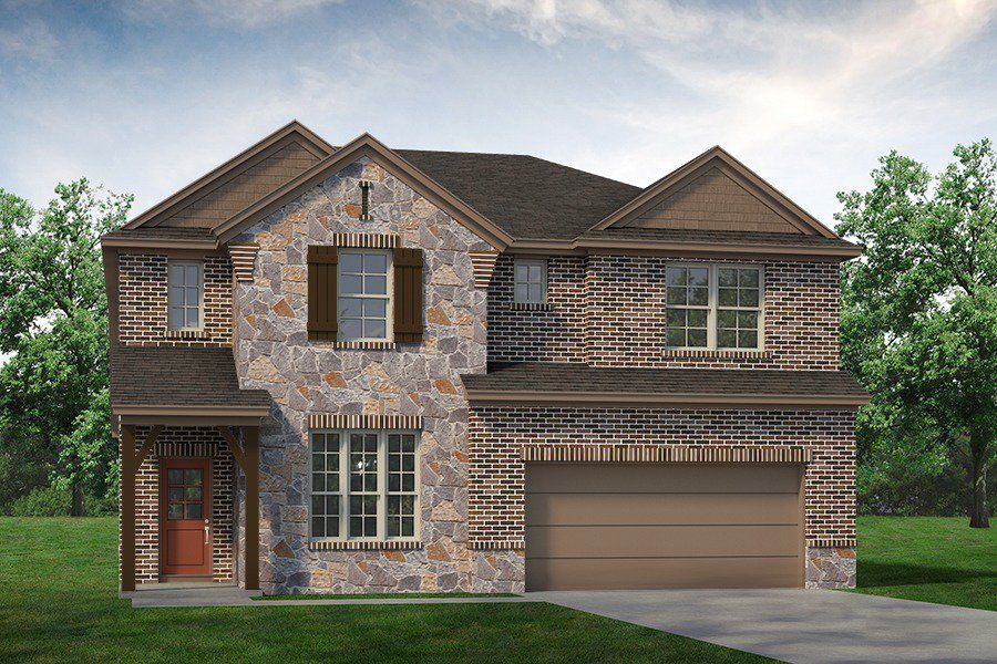 Front exterior of a new home in Waterford Park, Weatherford, TX, highlighting curb appeal (Image 1). Front exterior of a new home in Waterford Park, Weatherford, TX, highlighting curb appeal (Image 1).