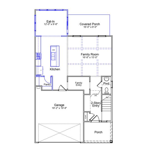 2D floor plan layout of this home in Renaissance at White Oak, Garner, NC (Image 2).
