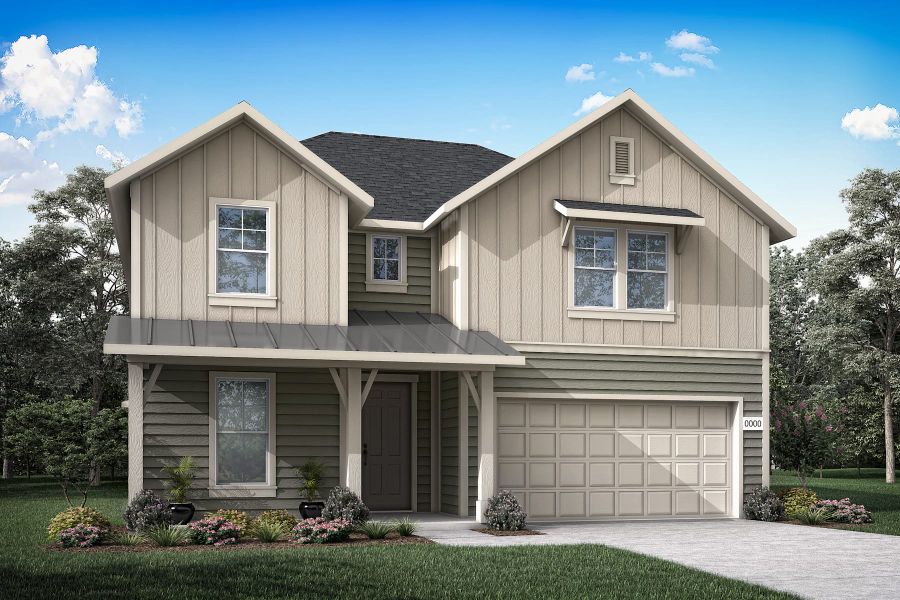 Representative exterior photo of a completed home built from the Emery by Tri Pointe Homes in View at the Reserve, Mansfield, TX (Image 2). Representative exterior photo of a completed home built from the Emery by Tri Pointe Homes in View at the Reserve, Mansfield, TX (Image 2).