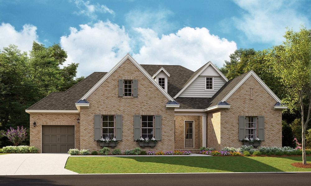 Representative exterior photo of a completed home built from the Santa Fe Ranch by Classica Homes in Arden Mill, Fort Mill, SC (Image 21).