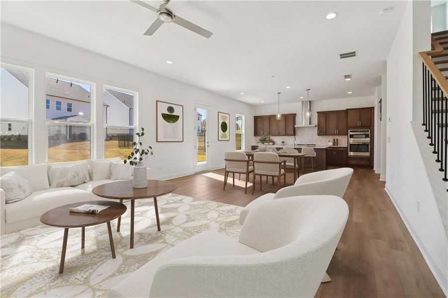 Furnished interior view inside a new home in East Harbor II at Chestatee, Dawsonville (Image 29).