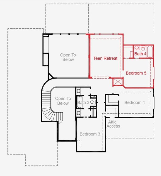 2D floor plan layout for the Weston by Coventry Homes in Wolf Ranch, Georgetown, TX (Image 4).