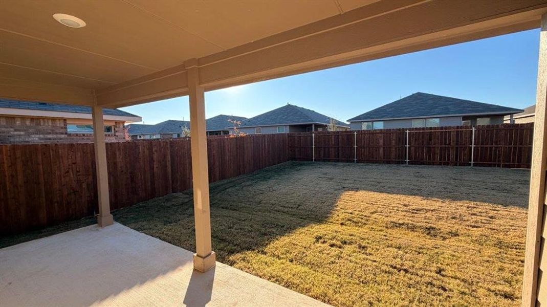 Exterior details and patio area of a home in Rosewood at Beltmill, Fort Worth (Image 2).