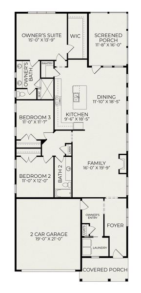2D floor plan layout for the Cameron by Homes by Dickerson in Wendell Falls, Wendell, NC (Image 5). 2D floor plan layout for the Cameron by Homes by Dickerson in Wendell Falls, Wendell, NC (Image 5).