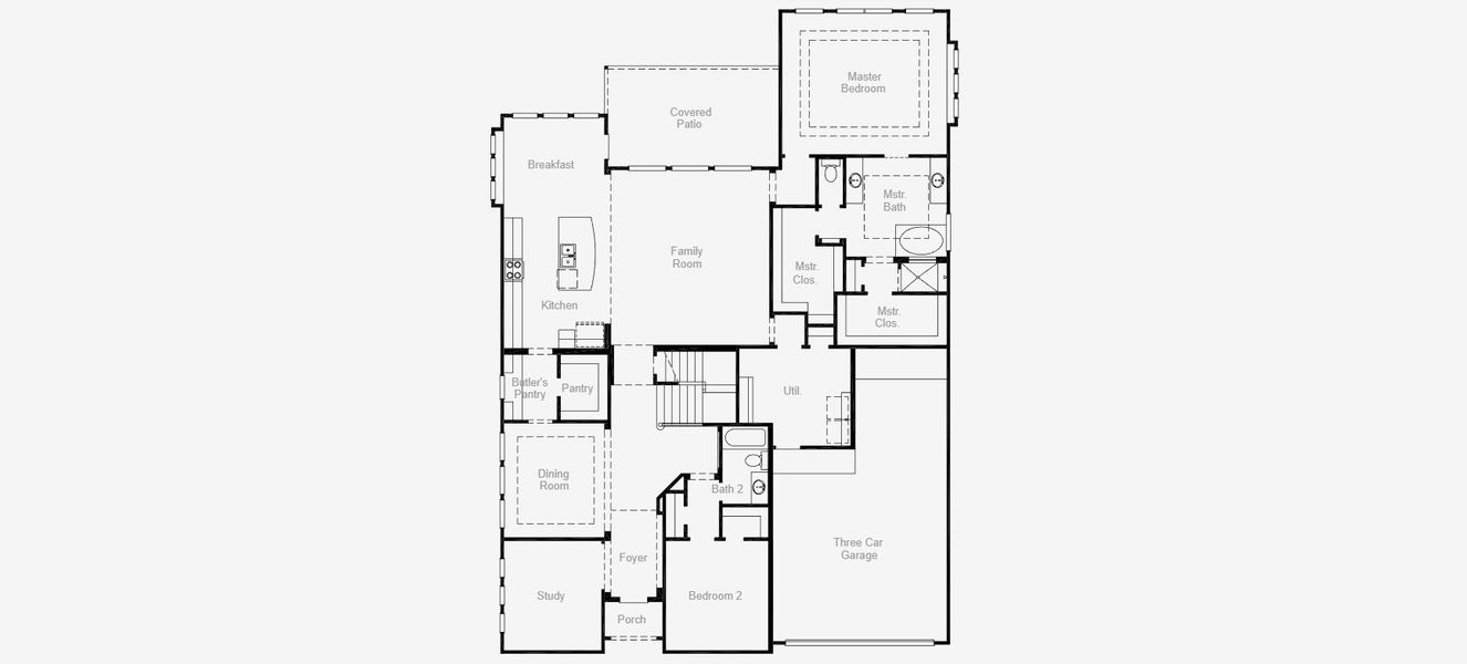2D floor plan layout of this home in Cambridge Crossing 60', Celina, TX (Image 2). 2D floor plan layout of this home in Cambridge Crossing 60', Celina, TX (Image 2).