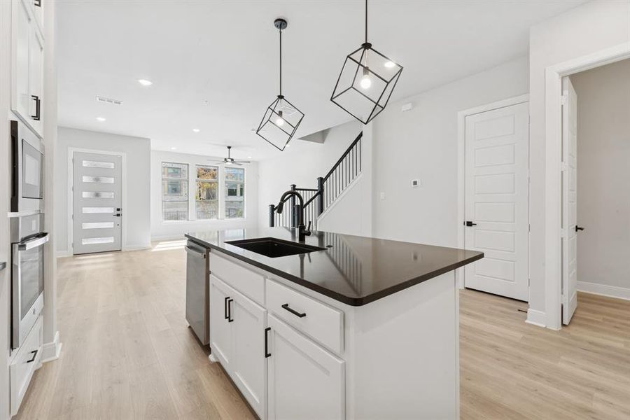 Furnished interior view inside a new home in Hillside at Las Colinas, Irving (Image 5). Furnished interior view inside a new home in Hillside at Las Colinas, Irving (Image 5).