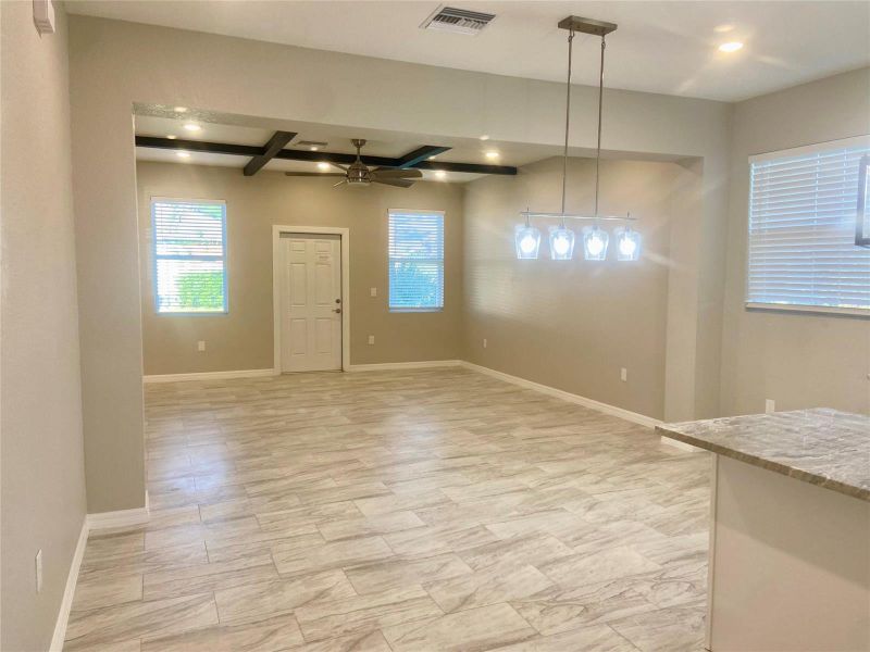 Family room, coffered ceiling Family room, coffered ceiling