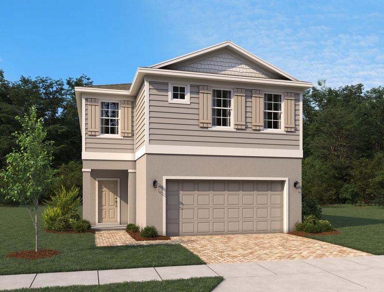 Representative exterior photo of a completed home built from the Sebago by Ashton Woods in Catamaran Cove Signature, Rockledge, FL (Image 4).