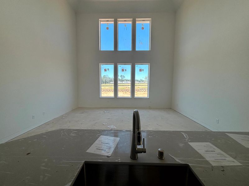 Construction progress - kitchen open to two story family room Construction progress - kitchen open to two story family room