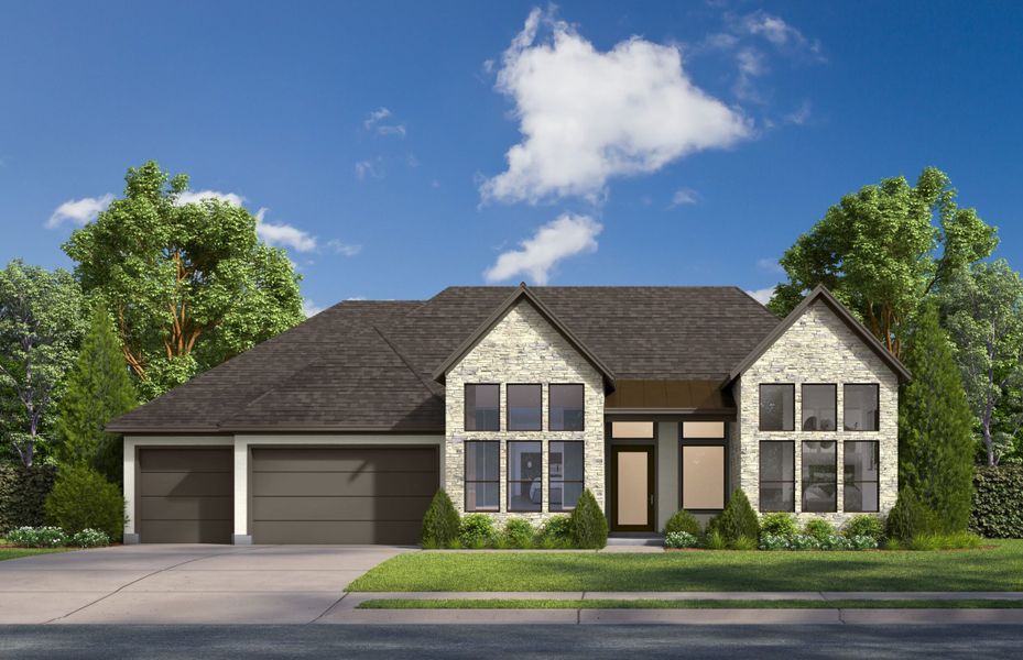 Representative exterior photo of a completed home built from the Vineyard by Jamestown Estate Homes in Lakeview, Waller, TX (Image 1). Representative exterior photo of a completed home built from the Vineyard by Jamestown Estate Homes in Lakeview, Waller, TX (Image 1).