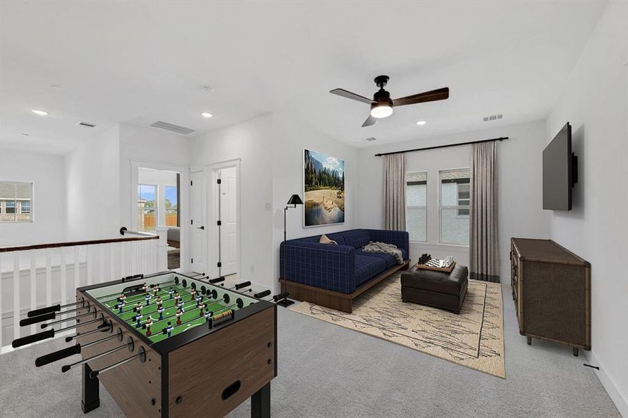 Furnished interior view inside a new home in Kreymer at the Park, Wylie (Image 6). Furnished interior view inside a new home in Kreymer at the Park, Wylie (Image 6).