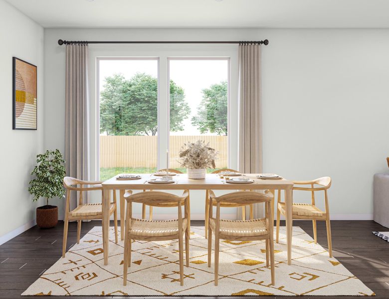 Representative furnished interior of a home built from the Mariposa by Tri Pointe Homes in Terrace Collection At Turner's Crossing, Buda (Image 9).