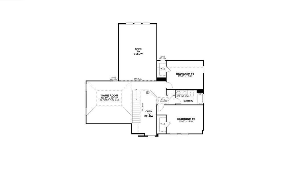 2D floor plan layout for the San Gabriel X Dc by M/I Homes in Berryknoll, Montgomery, TX (Image 4).