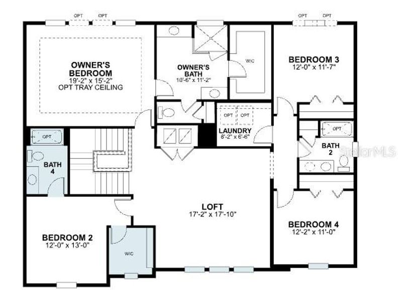 2D floor plan layout of this home in Emerson Pointe, Apopka, FL (Image 3).