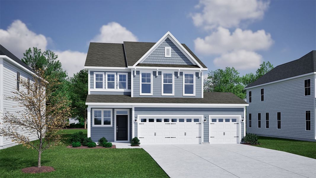 Representative exterior photo of a completed home built from the Lacey - Vanguard Collection by Mungo Homes in Porter Ridge, Elgin, SC (Image 13).