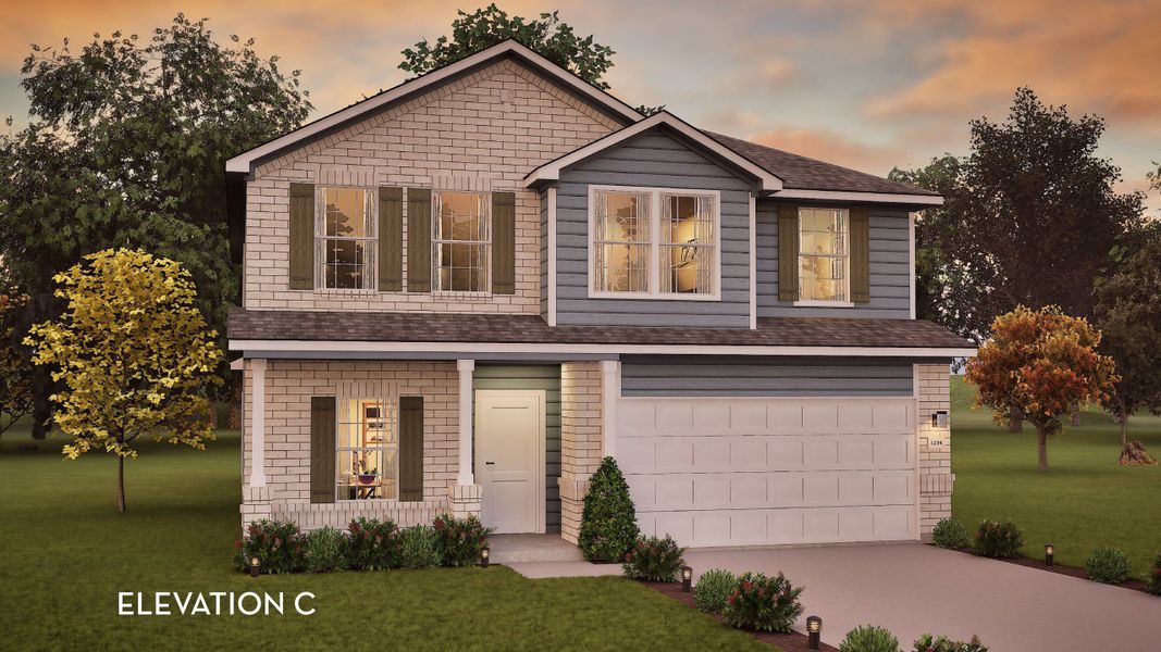 Representative exterior photo of a completed home built from the Rio Grande by CastleRock Communities in Lone Oak, San Antonio, TX (Image 23).