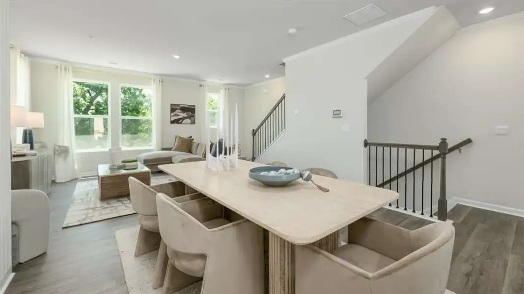 Furnished interior view inside a new home in Townes at Asbury, Hapeville (Image 5). Furnished interior view inside a new home in Townes at Asbury, Hapeville (Image 5).