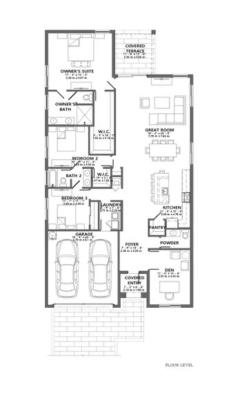 2D floor plan layout for the Greenview by CC Homes in Maple Ridge, Ave Maria, FL (Image 3).