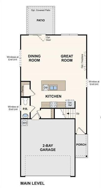 2D floor plan layout of this home in Azalea Square Townhomes, Lawrenceville, GA (Image 4).
