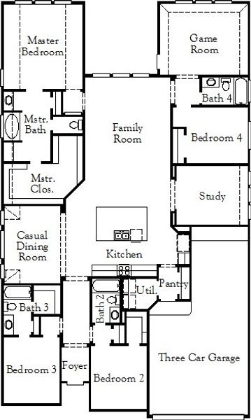 2D floor plan layout of this home in Escondido, Magnolia, TX (Image 3).